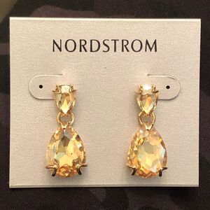 Nordstrom | Faux Citrine Drop Statement Earrings | 1 3/8” Length